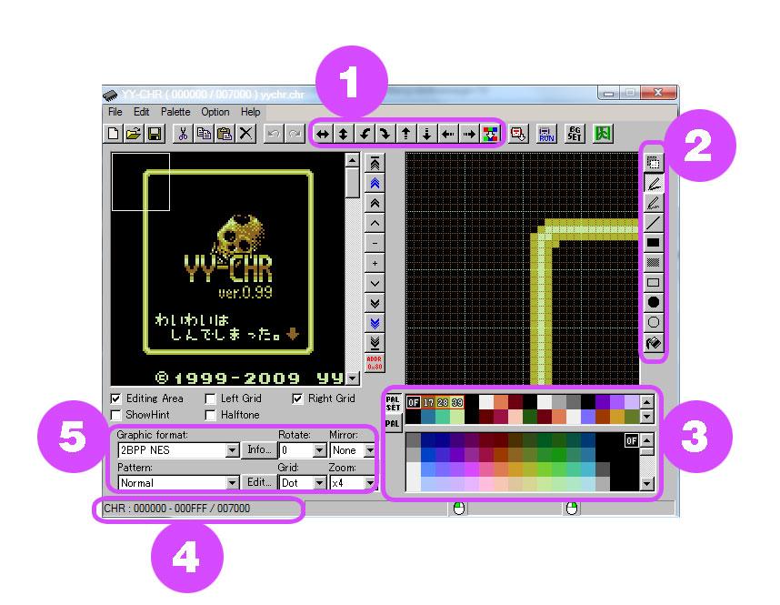 13-YYCHR-explain-2-NES-Famicom-Sprite-tool